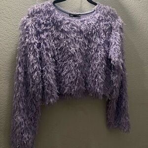 Zara Women's Lavender Textured Sweater
